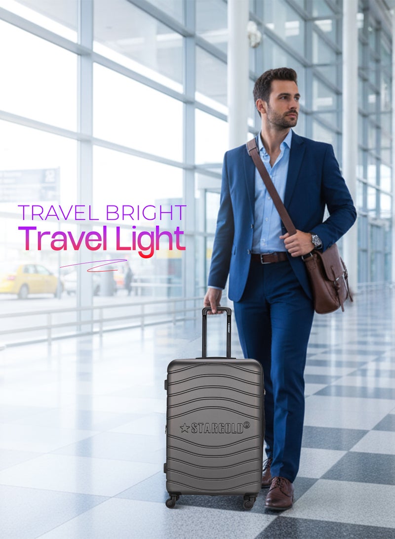 ستارجولد 4 عبوات من عربة أمتعة مقفلة ذات رقم دوار للجانب الصلب - Image 3