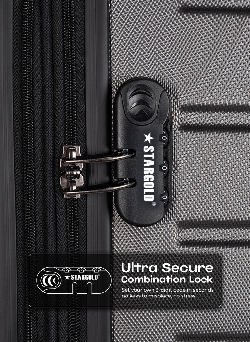 ستارجولد 4 عبوات من عربة أمتعة مقفلة ذات رقم دوار للجانب الصلب - Image 4