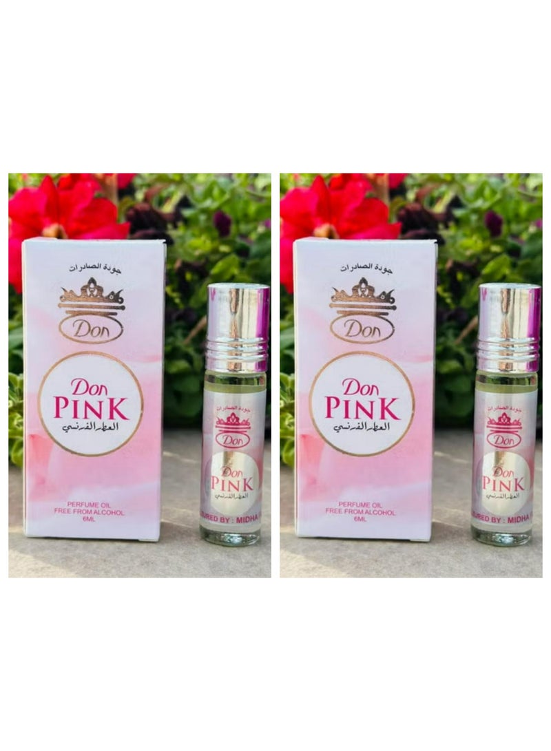 Pink French Fragrance Roll On Perfume 6 ML 2 Pcs