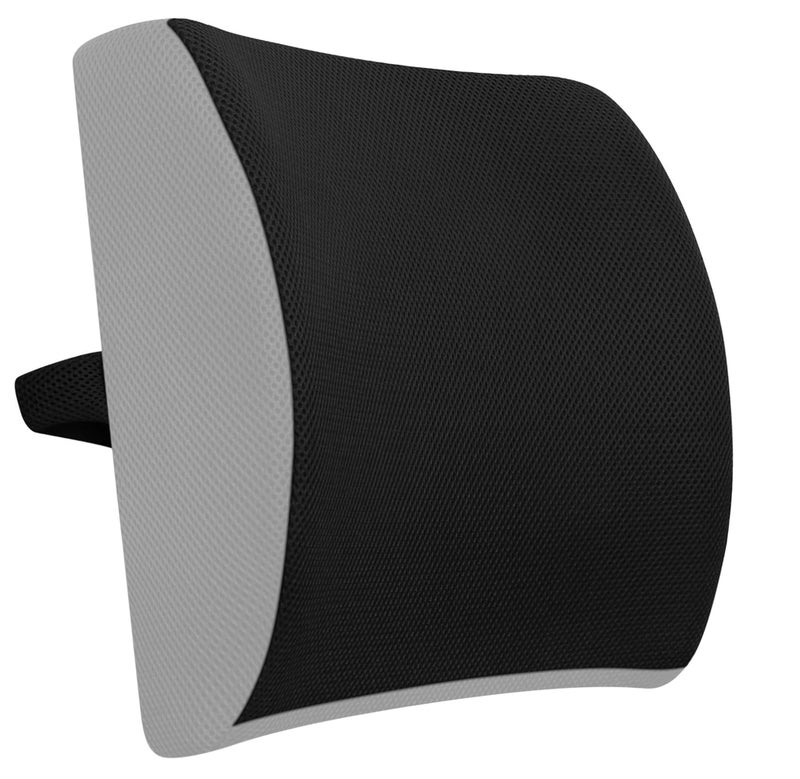 Medirelief Orthopedic Memory Foam Back Cushion for Tailbone, Sciatica & Lower Back Pain Relief – Ergonomic Lumbar Support Seat Cushion for Office, Home, Car, Wheelchair – Grey/Black - Image 1