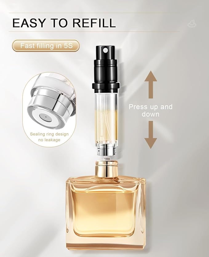BRARIOS Perfume Atomiser Refillable Travel Size Portable Atomiser SprayMini Empty Perfume BottleLeak Proof Cologne Dispenser for Women and Men5mlJBlack - Image 3