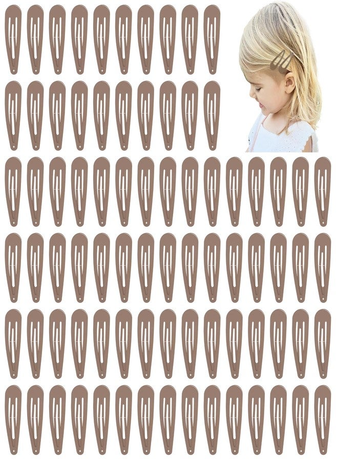 BBGifts 80 Pack Light Brown 5cm/2 Inches Craft Snap Hair Clips DIY Naked Non-slip Hair Barrettes for Women Baby Girls Toddlers Kids Hair Accessories Bulk - Image 1