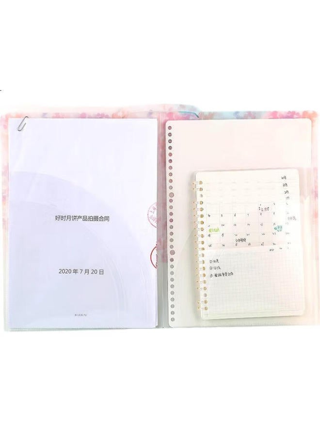 Kokuyo A4 File Folder, Watercolor Text, Campus Student Storage Binder, File Pouch, Pink, Wsg-Fud810P - Image 2
