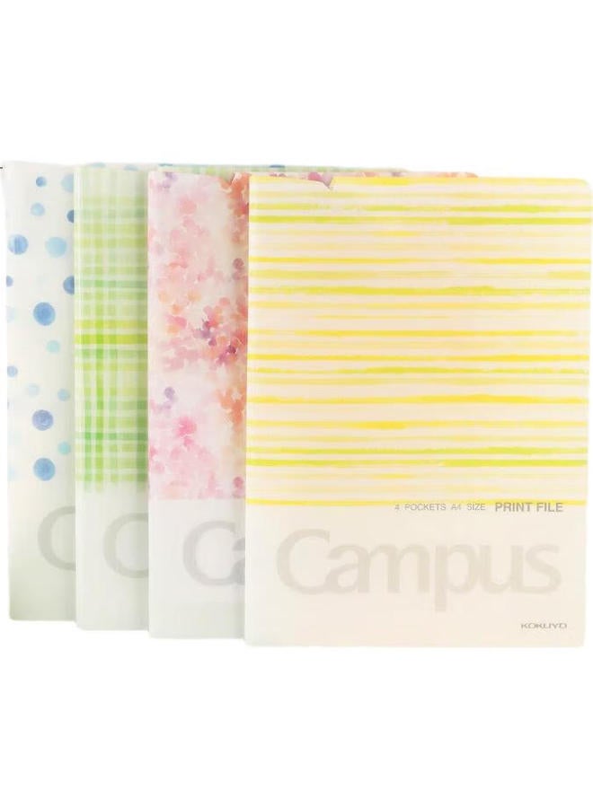 Kokuyo A4 File Folder, Watercolor Text, Campus Student Storage Binder, File Pouch, Pink, Wsg-Fud810P - Image 1