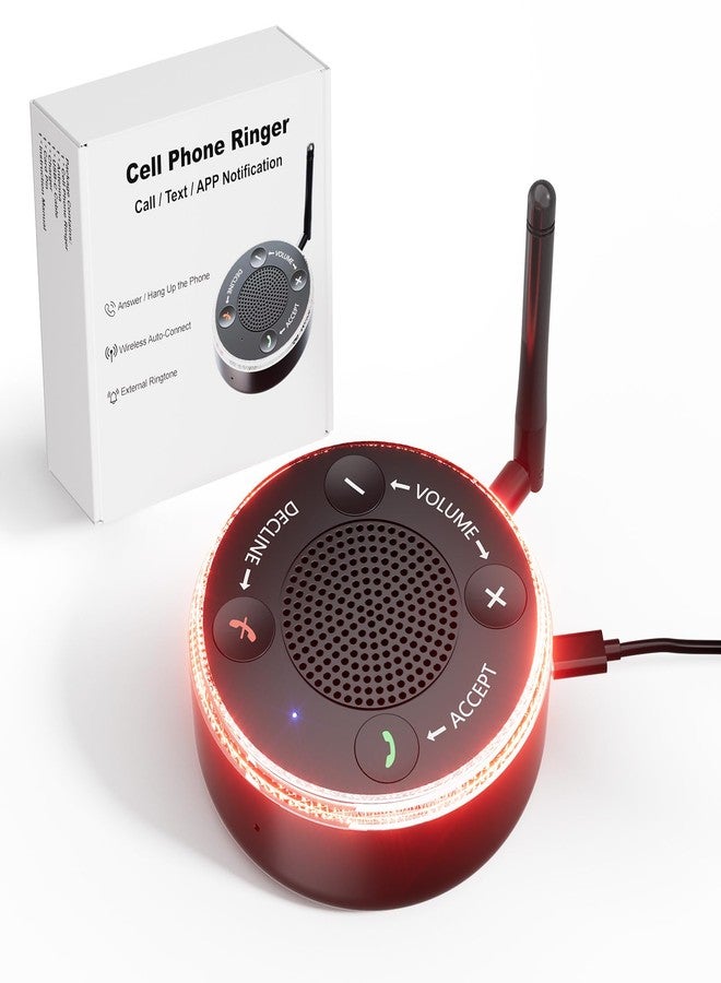VigorKeeper Cell Phone Ringer Amplifier & Flasher - 116dB Ultra Loud & Bright Red-Blue Flash, One-Touch Answer/Decline, Bluetooth 5.3 for Hard of Hearing/Seniors/Deep Sleepers/Noisy Spaces/Home - Image 1