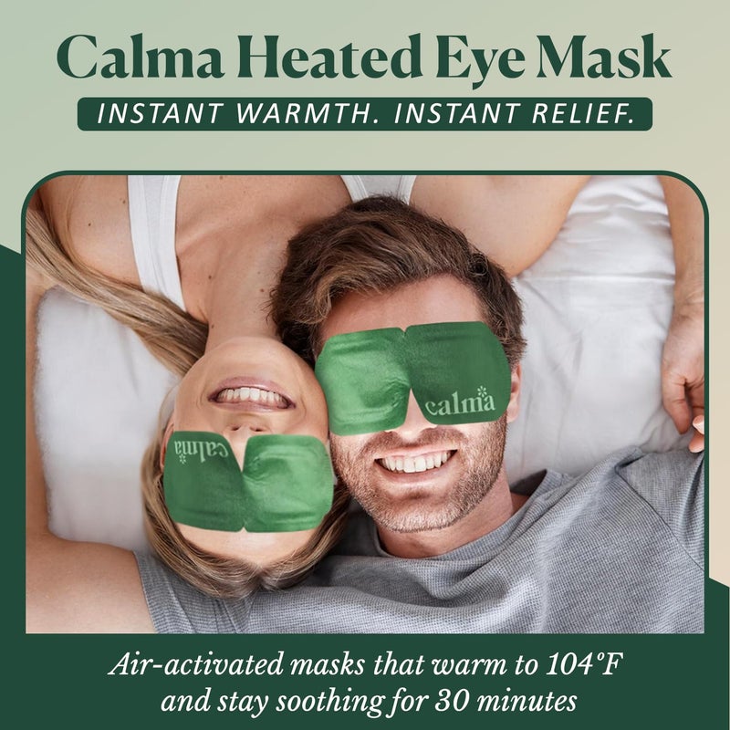 calma 16 Pack Calma Heated Eye Mask - Hot Compress For Eye Fatigue - Helps Relief Dry Eyes, Blue Light Strain, Headaches and Dark Circles (Unscented) - Image 2