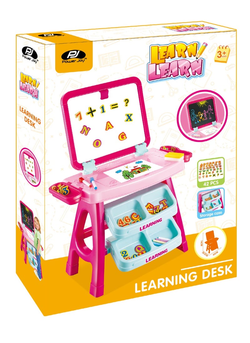 Power Joy Power Joy Double-Sided Learning Desk | Creative Table | Educational & Learning Toy | Writing & Drawing | With Chalkboard on one side and Magnetic Board on the other | Perfect Gift for Kids and Toddler  - Image 3