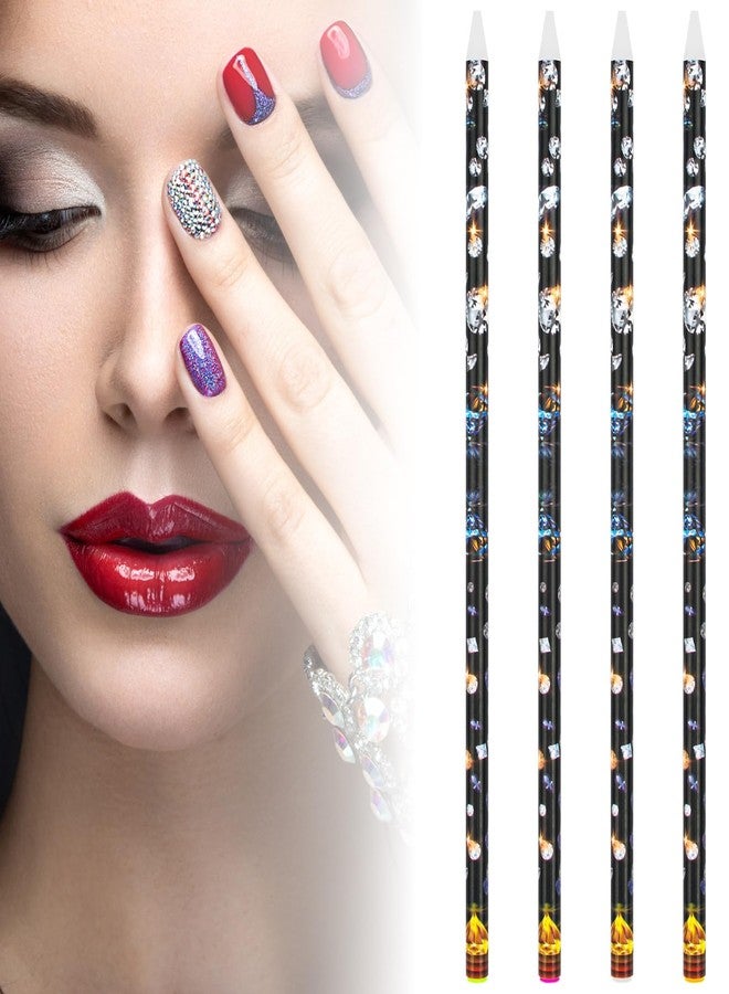 ECNHIVE 16 Pcs Rhinestone Picker Tool Set, 8 Self Adhesive Wax Pick Up Pens and 8 Rhinestone Sorting Trays, Multi-functional Nail Dotting Wax Pen Kit, Gem Bead Sorting Accessories for Nail DIY Decor Painting - Image 5