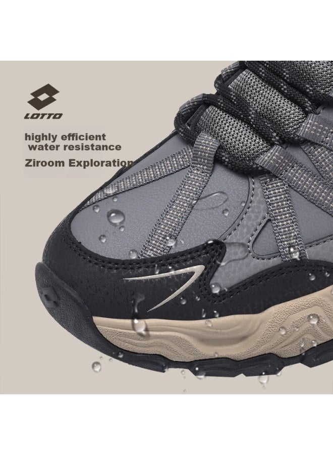 LOTTO Letu Men's Hiking Shoes Spring Leather Outdoor Sports Non-slip Wear-resistant Trail Running Shoes Dark Gray Size 43 - Image 2