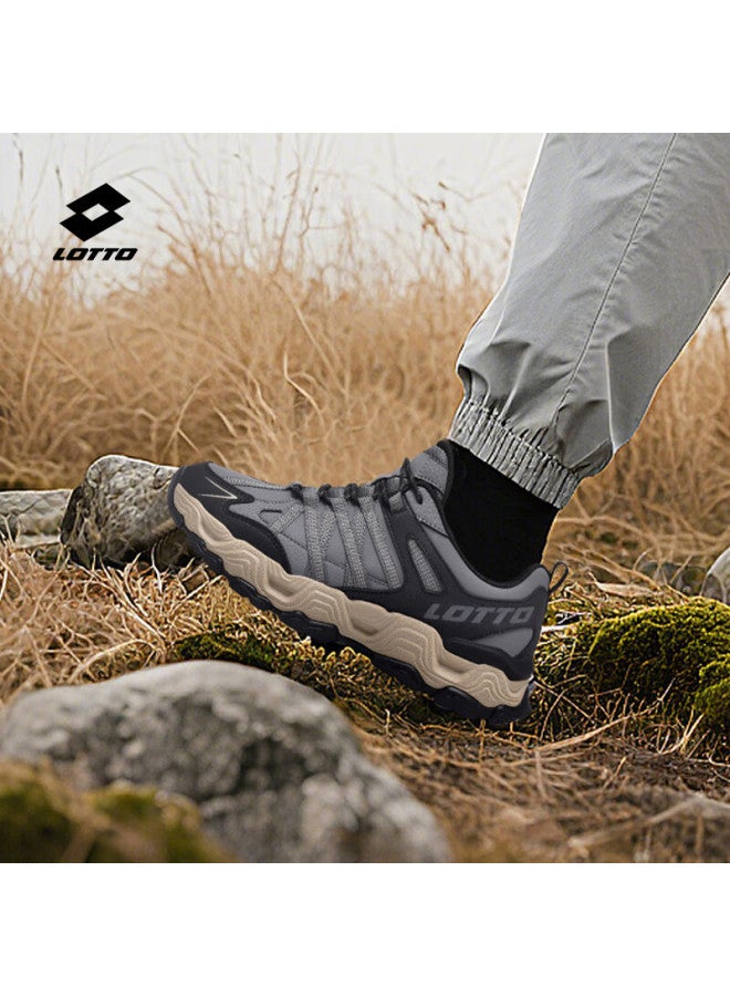 LOTTO Letu Men's Hiking Shoes Spring Leather Outdoor Sports Non-slip Wear-resistant Trail Running Shoes Dark Gray Size 43 - Image 4