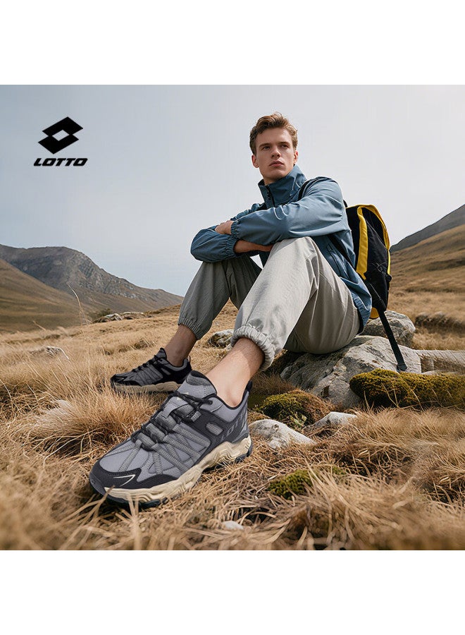 LOTTO Letu Men's Hiking Shoes Spring Leather Outdoor Sports Non-slip Wear-resistant Trail Running Shoes Dark Gray Size 43 - Image 5