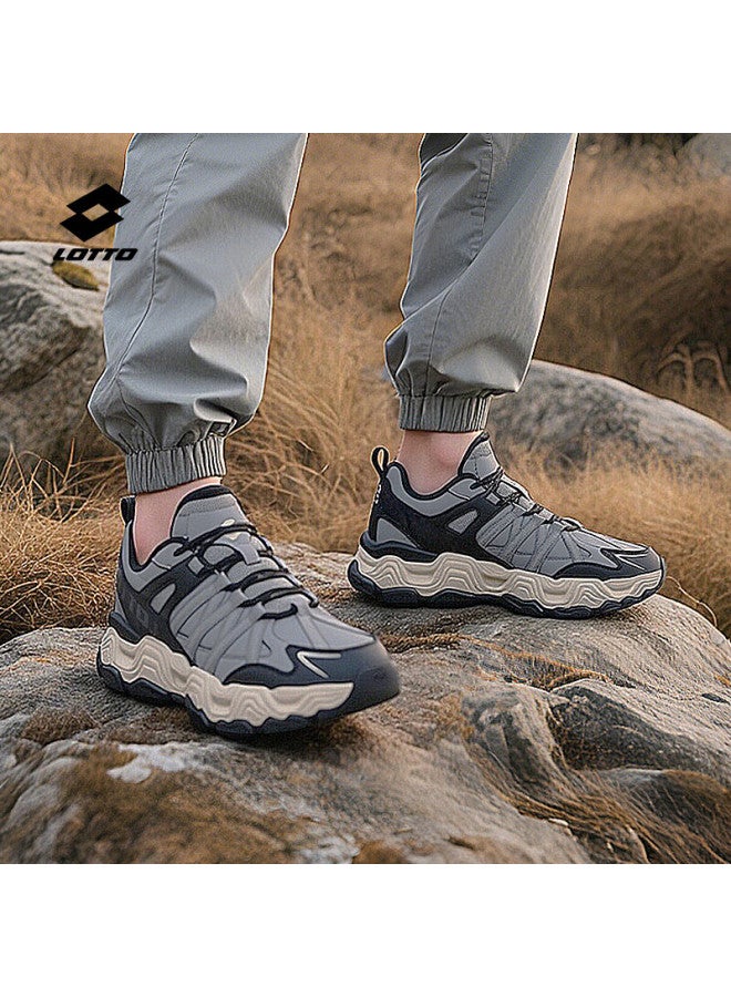 LOTTO Letu Men's Hiking Shoes Spring Leather Outdoor Sports Non-slip Wear-resistant Trail Running Shoes Dark Gray Size 43 - Image 3