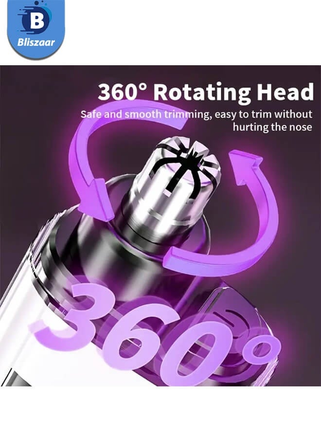 Bliszaar Electric Nose Hair Trimmer with LCD Display Eyebrow Shaver, Professional Painless Nose Hair Remover for Men and Women, Washable with Stainless Steel Head, Mute Motor, Black - Image 4