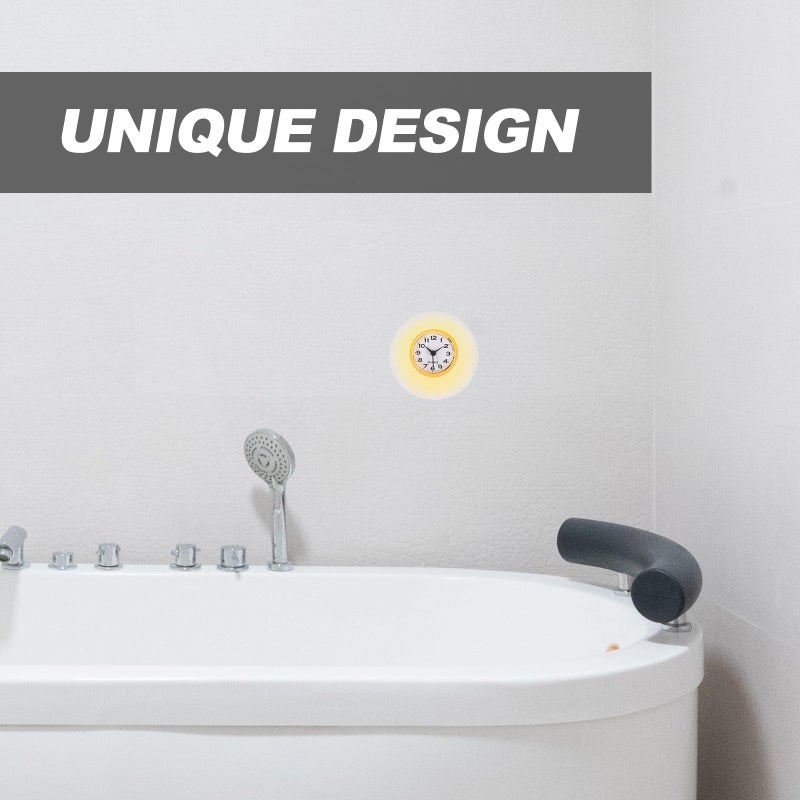 Waterproof Anti Fog Suction Cup Clock For Bathroom Shower Mirror Yellow - Image 4