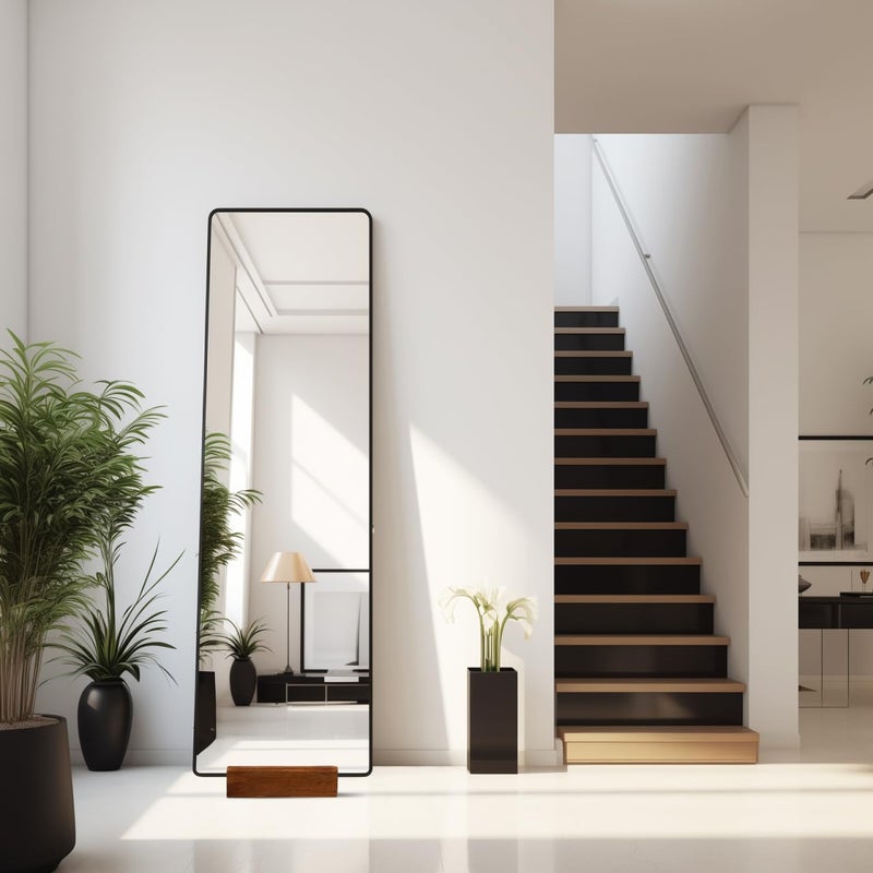 DOITOOL Floor Standing Mirror Base Stand 9.84X3.14X2.75 Inch Full Length Mirror Holder with Anti-Slip Support for Home and Office Use - Image 2
