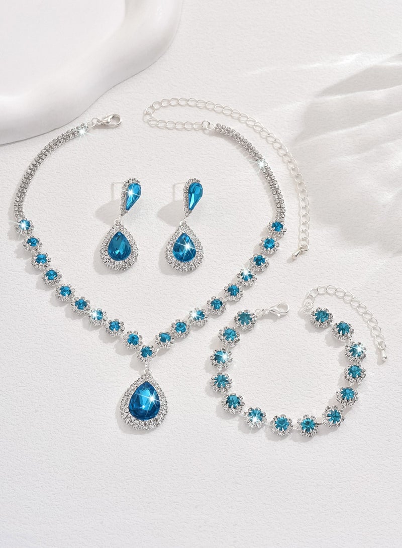 Mark Fairwhale Bridal Jewelry Set Necklace Earrings Bracelet Three Piece Set - Image 5