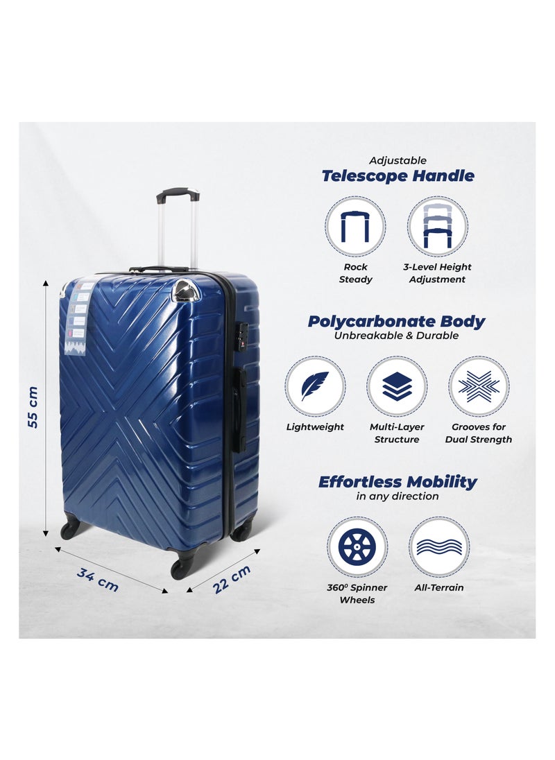 ENDLESS  - Check-In Trolley Bag 55cm (29.5")| Hardside Suitcase, ABS + Polycarbonate | 4 wheels, 360 Degree Spinner Wheel System Luggage for Travel with TSA Lock | Carry On Luggage - Image 1