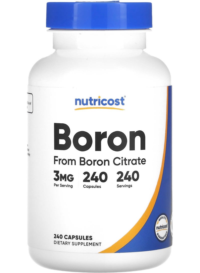 Nutricost Boron, 3 mg, 240 Capsules