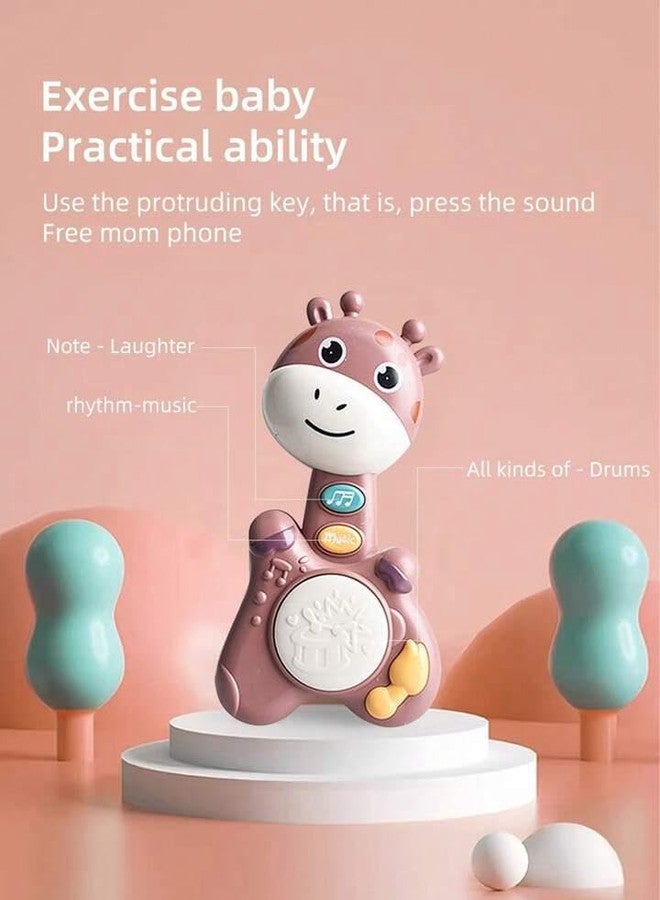 Radhya Accessories Giraffe Shape Musical Drum Toy for Kids Babies Interactive & Musical Rattle, Sensory Sound Toy for Kids, Travel-Friendly & Safe Gift for Boys & Girls (12 Months+) (Brown) - Image 3