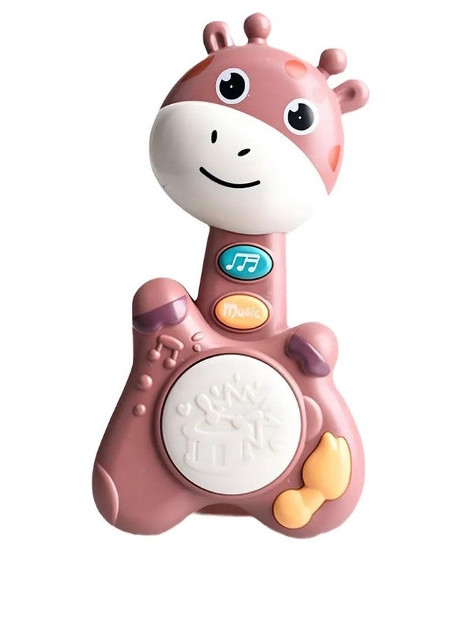 Radhya Accessories Giraffe Shape Musical Drum Toy for Kids Babies Interactive & Musical Rattle, Sensory Sound Toy for Kids, Travel-Friendly & Safe Gift for Boys & Girls (12 Months+) (Brown) - Image 1