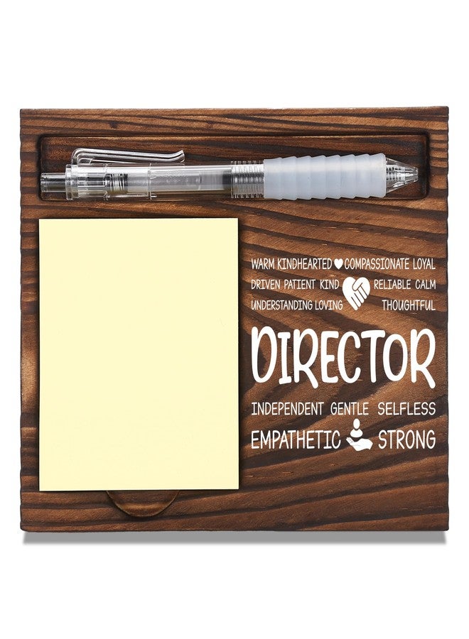 FTONENI Director Appreciation Gifts, Thank You Gift for Director, Operations Office Coworkers Staff Appreciation Gifts, Sticky Note Holder Wooden Notepad & Pen Holder 6.5" x 4.7" - FTA298 - Image 1