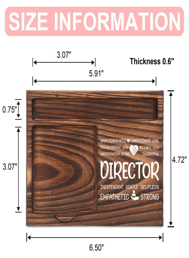 FTONENI Director Appreciation Gifts, Thank You Gift for Director, Operations Office Coworkers Staff Appreciation Gifts, Sticky Note Holder Wooden Notepad & Pen Holder 6.5" x 4.7" - FTA298 - Image 2