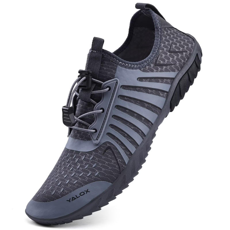 YALOX Water Shoes Mens Womens Swim Shoes Outdoor Beach Barefoot QuickDry Aqua Pool Socks Swimming Yoga Surfing Exercise148Dark Gray43EU - Image 2