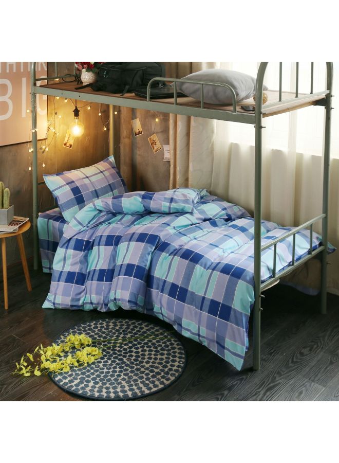Generic Top And Bottom Bunk Of Dormitory Shelf Bed For College Students-Color:Classic Blue And Green Grid-Specifications: - Image 1