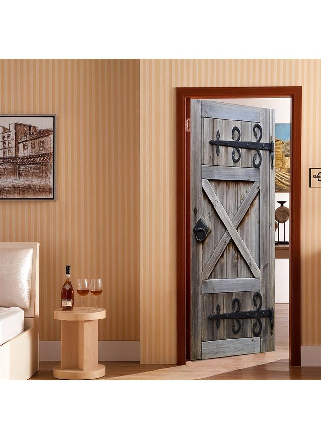 Bluejw 77/90cm3D High Simulation Door Series Door Stickers Removable Waterproof Wall Stickers Bedroom Living Room PVC Stickers A Generation Of Hair - Image 2