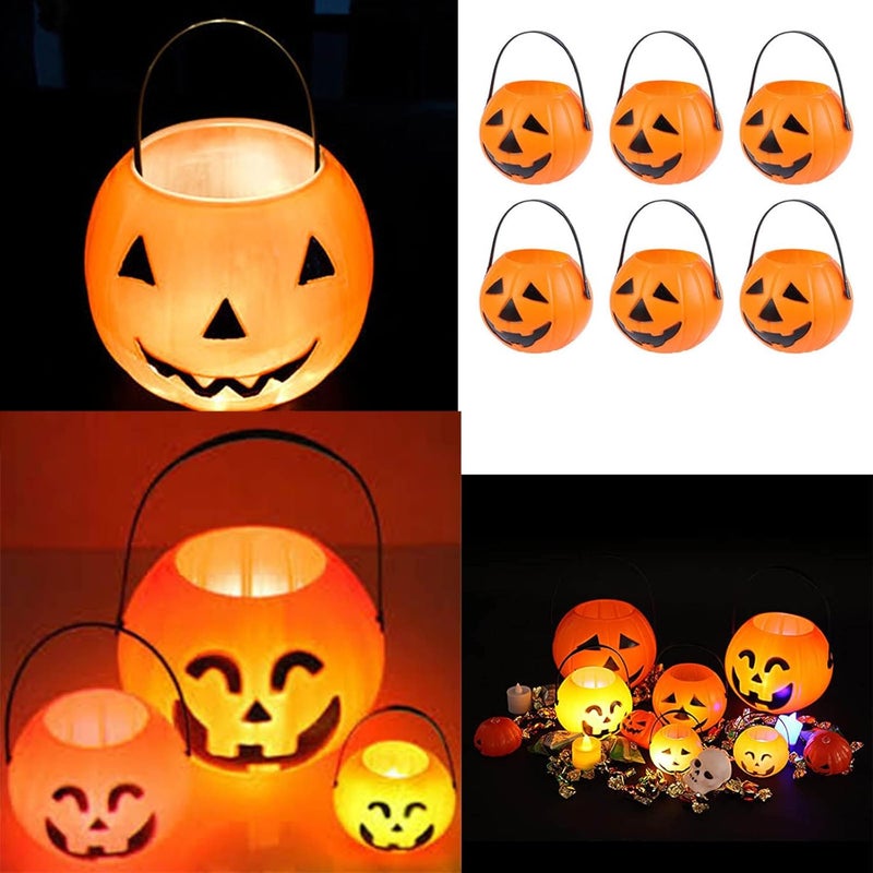 brown leaf Brown Leaf 55 x 55 inch Halloween Large Pumpkin Basket with led light Candy Holder for Halloween Party Supplies Trick or Treat Only 1 Pumpkin  - Image 1