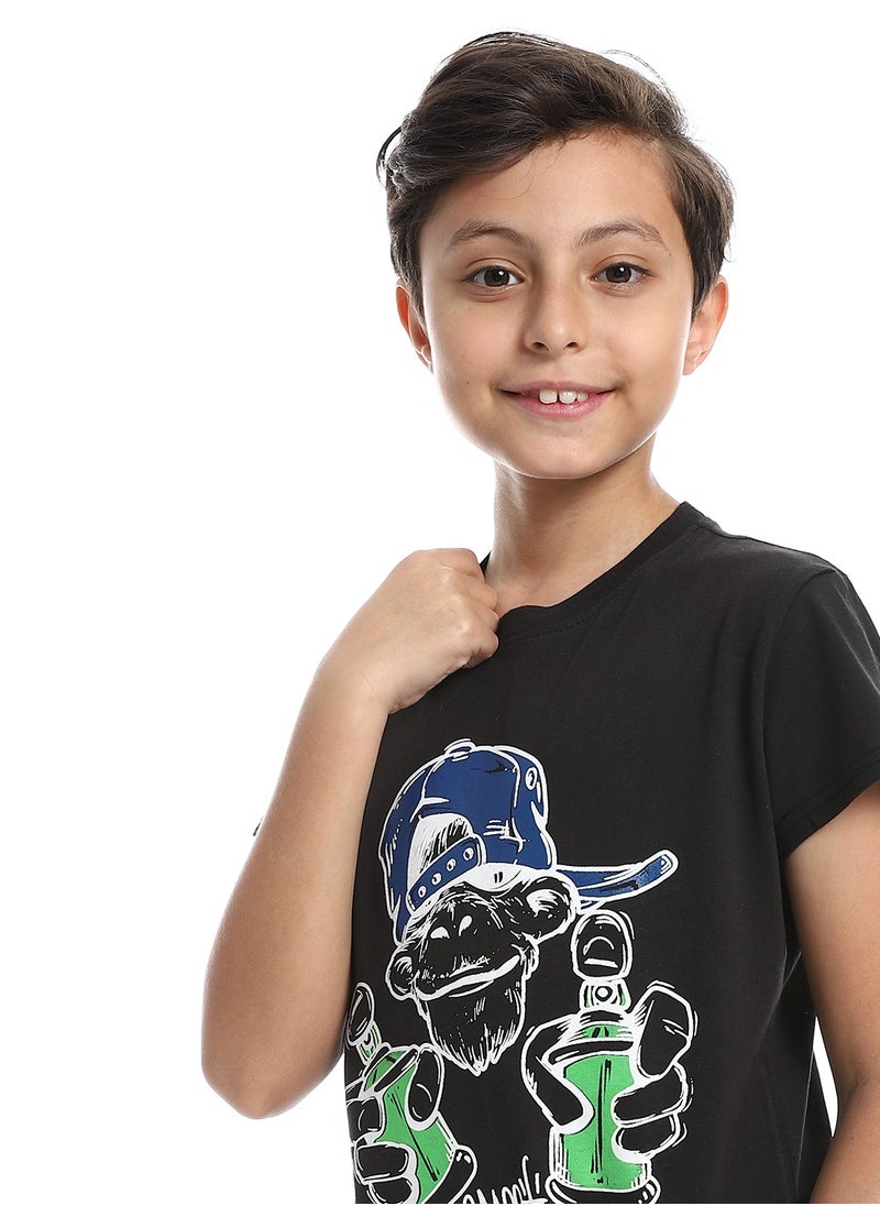 Caesar - Boys Round Neck Printed T-Shirt With Half Sleeves - Image 1