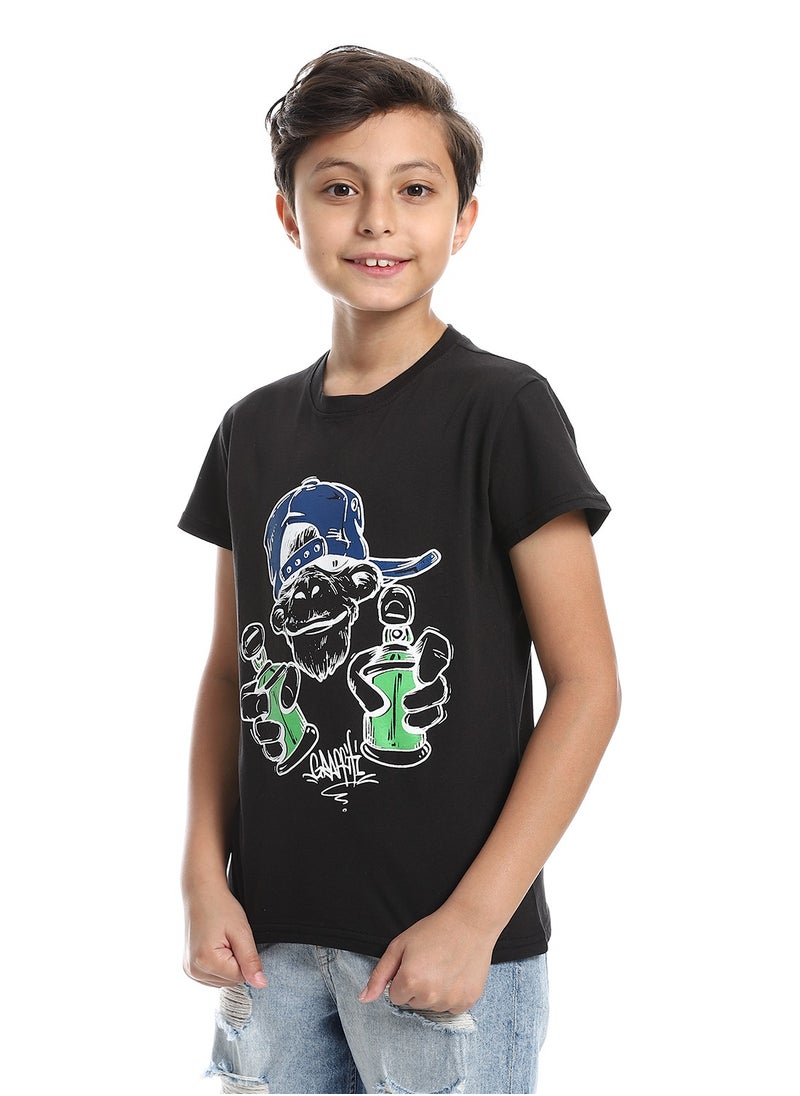 Caesar - Boys Round Neck Printed T-Shirt With Half Sleeves - Image 1