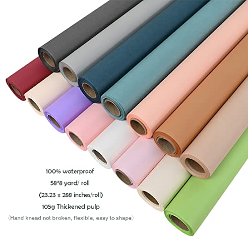 FWSA WRAPS Dark Green Flower Wrapping Kraft Paper Christma Gift Wrapping Paper Rolls Waterproof Floral Bouquet Wraps for Wedding Holiday 2323 x 288 inches - Image 3