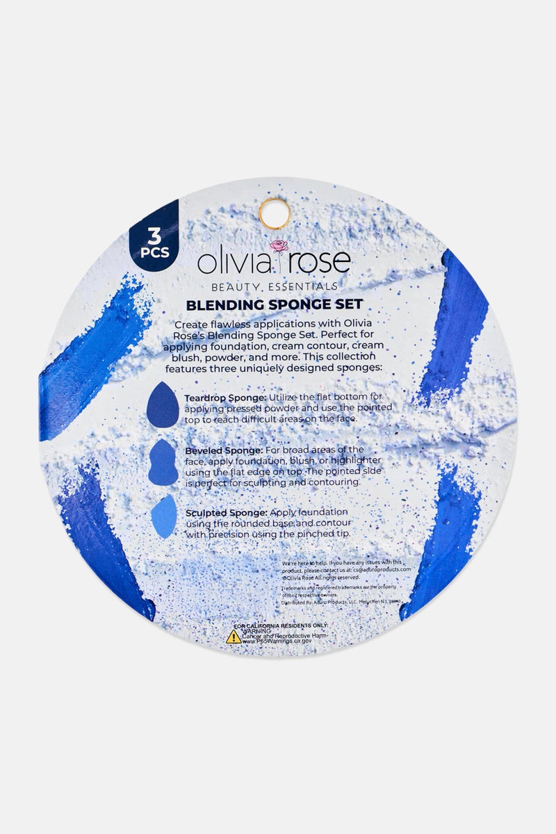 Olivia Rose 3 Pieces Blending Sponge Set, Multicolor - Image 3