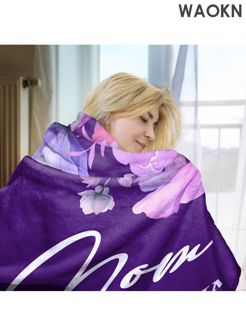 دبليو أيه أو كي أن هدايا لأمك في عيد ميلادها، أفضل هدايا عيد ميلاد لأم من ابنتها أو ابنها، هدايا بطانية ناعمة للأم من الفلانيل، أفكار هدايا لأمك في عيد ميلادها أو عيد الشكر أو القيلولة على الأريكة (50×60) - Image 3