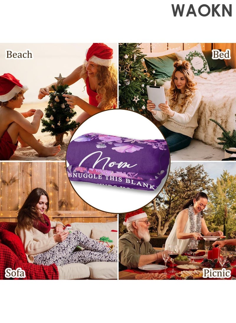 دبليو أيه أو كي أن هدايا لأمك في عيد ميلادها، أفضل هدايا عيد ميلاد لأم من ابنتها أو ابنها، هدايا بطانية ناعمة للأم من الفلانيل، أفكار هدايا لأمك في عيد ميلادها أو عيد الشكر أو القيلولة على الأريكة (50×60) - Image 2