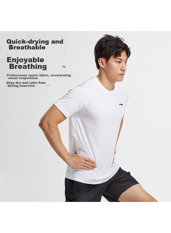 Men'S Sports Set, Summer Ice Silk Quick-Dry Short-Sleeve Shorts, Running Sports T-Shirt, Casual Basketball Uniform