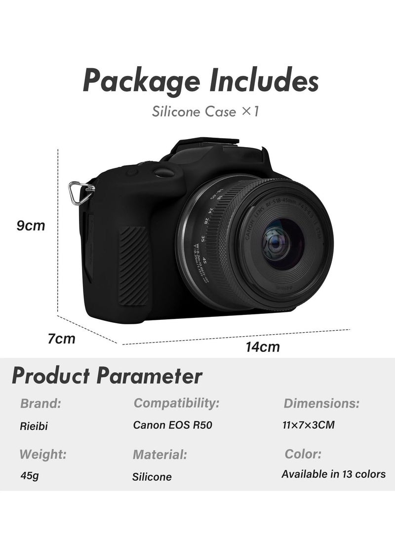 Case Compatible with Canon EOSR50 EOS R50, Soft Silicone Protective Case, Anti Scratch Soft Silicone Rubber Housing Case Shell Protective Cover Protector Guard - Image 4