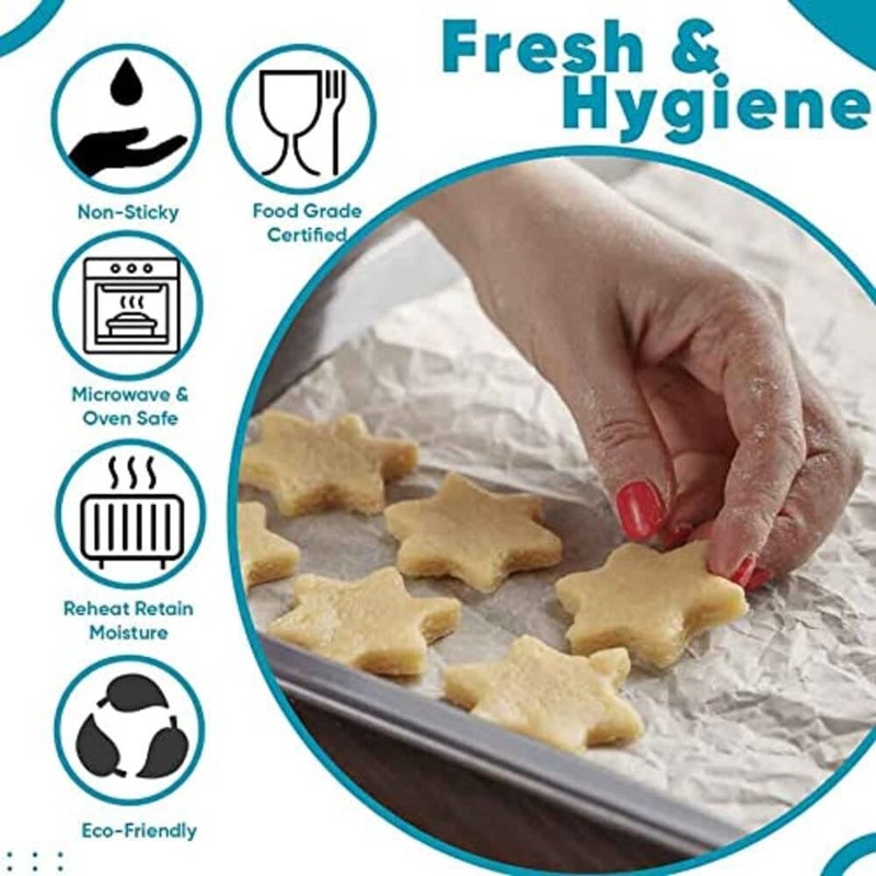 VVAASHI Butter Paper (Vvaashi) 50 Sheets with Free 1pc Microfiber Cloth for Kitchen Cleaning/Butter Paper for Baking of Cake & Cookies,Wrapping of Roti & Prantha Food Grade (Sheet Size:10 x10 Inch) (50) - Image 5