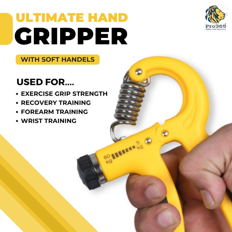 PRO365 D Shape Pro Hand Gripper | Strengthener with Counter Timer | 100KG Resistance | Hand Exerciser for Forearm, Wrist Workout | Improve Grip Strength | Endurance & Flexibility | Black | - Image 4