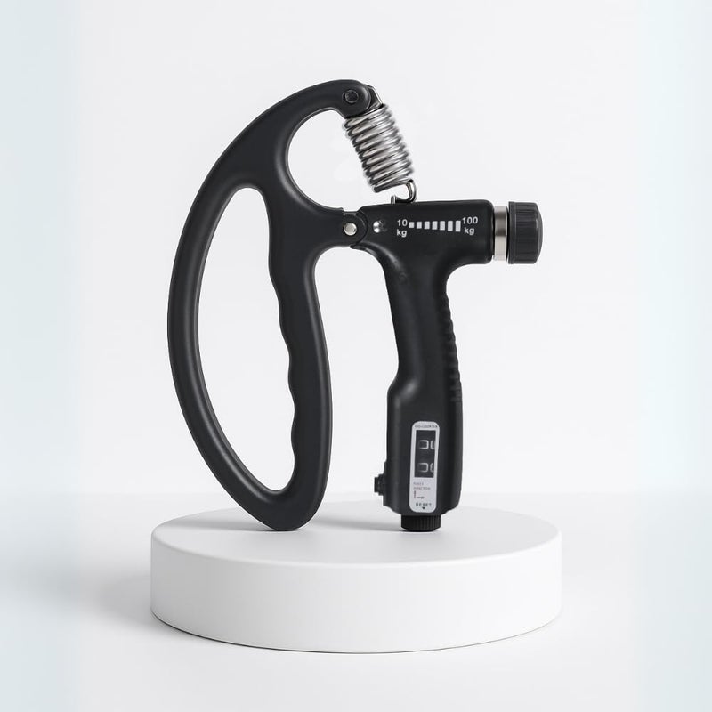 PRO365 D Shape Pro Hand Gripper | Strengthener with Counter Timer | 100KG Resistance | Hand Exerciser for Forearm, Wrist Workout | Improve Grip Strength | Endurance & Flexibility | Black | - Image 1