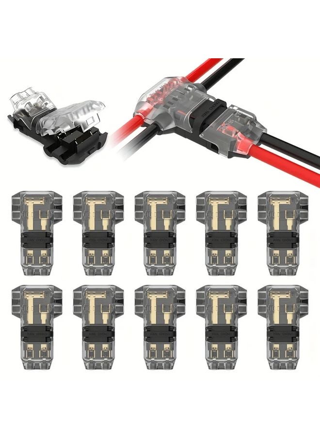10 قطع موصلات تقسيم سريعة 3 اتجاه 2 دبوس 14-20 AWG بدون لحام أو تجريد - Image 2