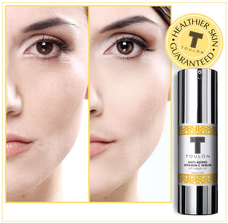 TOULON Vitamin C Serum with Hyaluronic Acid for Face; Potent Anti Aging, Anti Wrinkle Facial Serum to Reduce Wrinkles; Natural & Organic for Men and Women - Image 2