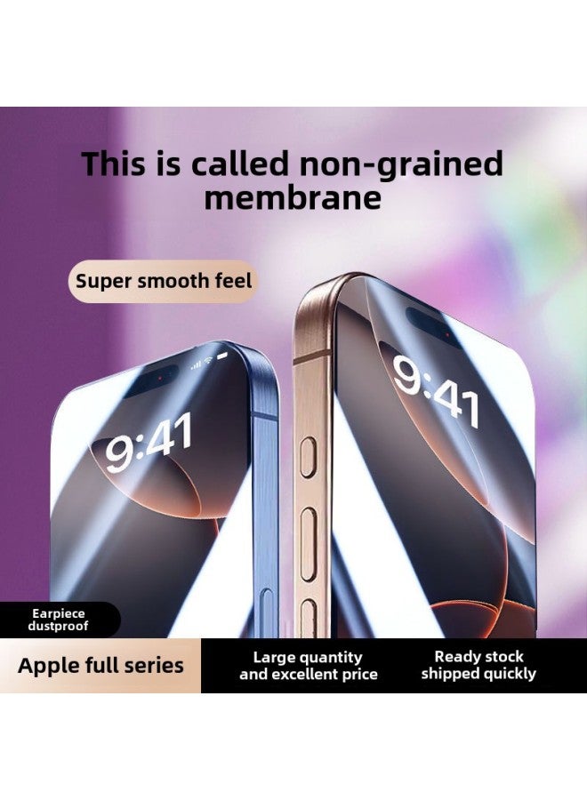 Suitable For IPhone16promax Anti-peep Tempered Film Apple 14plus Edge 15 Dust-proof Net 12 Protective Film 13-Color: Silk Screen Dustproof Film-with Packaging-Size:Apple 11