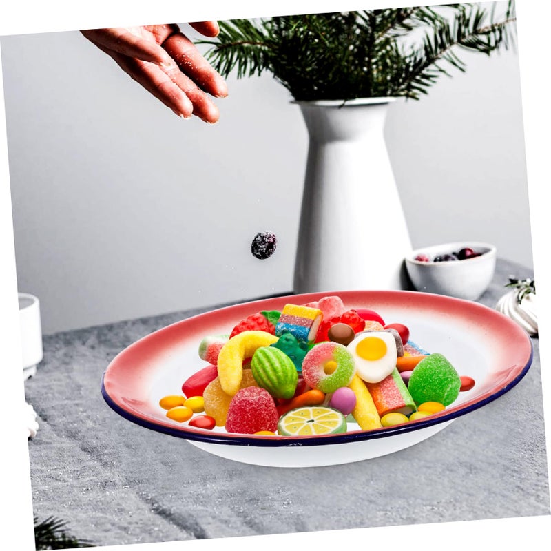 3Pcs Vintage Style Enamelware Plates For Wedding Party Family Gathering Snack Dishes - Image 4