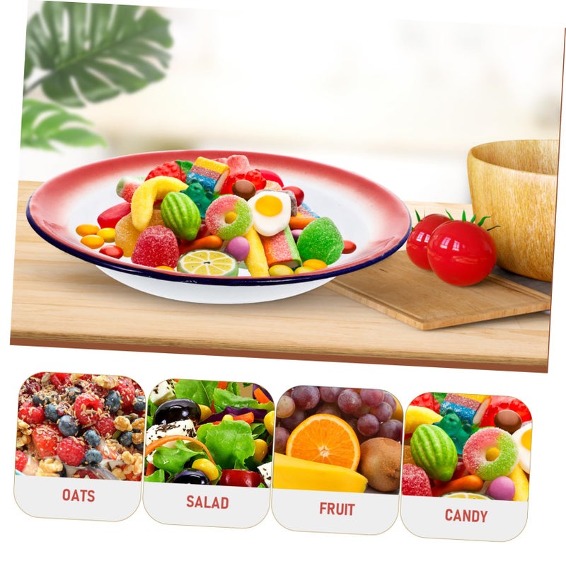 3Pcs Vintage Style Enamelware Plates For Wedding Party Family Gathering Snack Dishes - Image 5