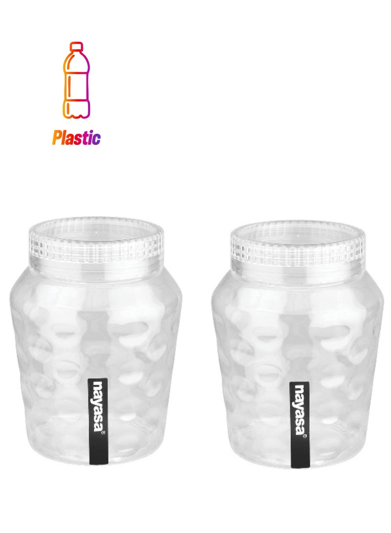 NAYASA Plastic Food Storage Containers for Kitchen, BPA free Plastic Food Container, Assorted Colors, Set of 2Pcs Hammer - Image 1