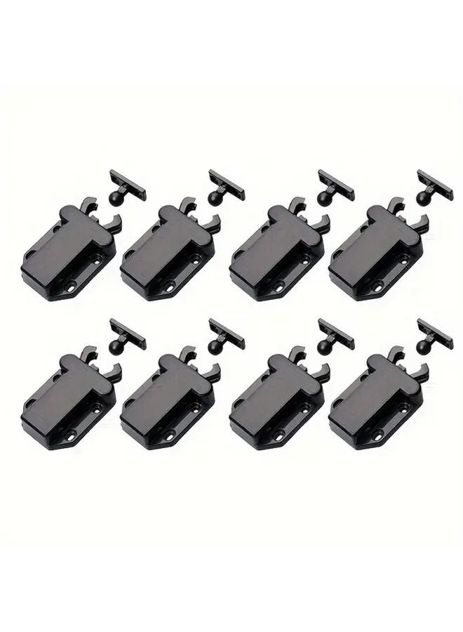 8 Pack Push to Open Cabinet Catches Strong Resilience Beetle Black 55mmx42mm - Image 1