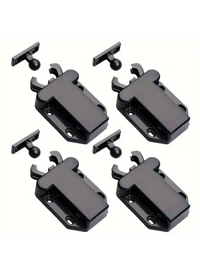 8 Pack Push to Open Cabinet Catches Strong Resilience Beetle Black 55mmx42mm - Image 2