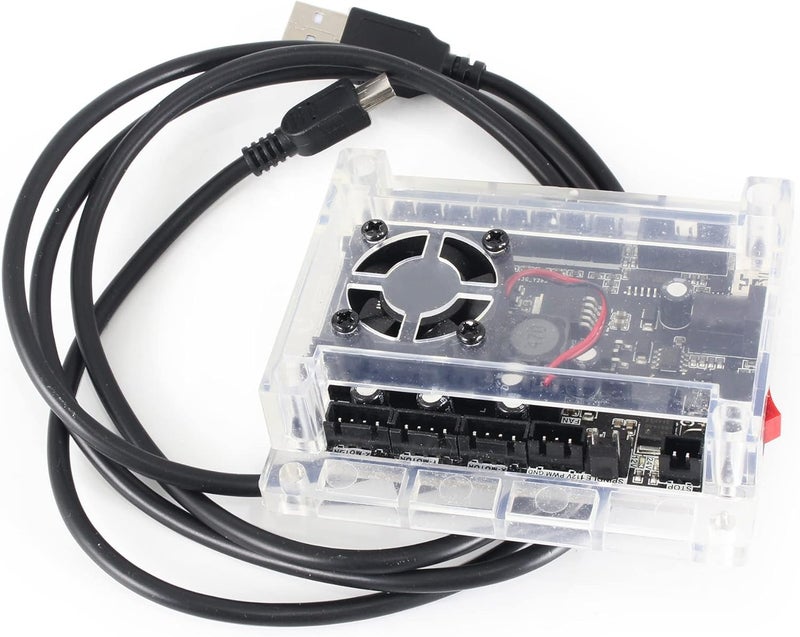 RATTMMOTOR 3-Axis Update GRBL 1.1f CNC Controller with Emergency and Limit Switch Fuction, CNC Router Engraver Machine GRBL Controller Board with Fan Cooling for CNC Wood Router Machine - Image 1